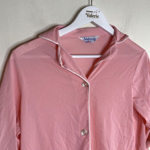 Aristocraft Vintage *Flaws* Pink Nylon Pajama Top Size Small - Picture 3 of 13